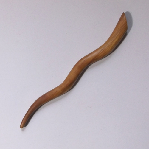 Olivewood wavy hairstick handmade by Natrual Craft for Longhaired Jewels